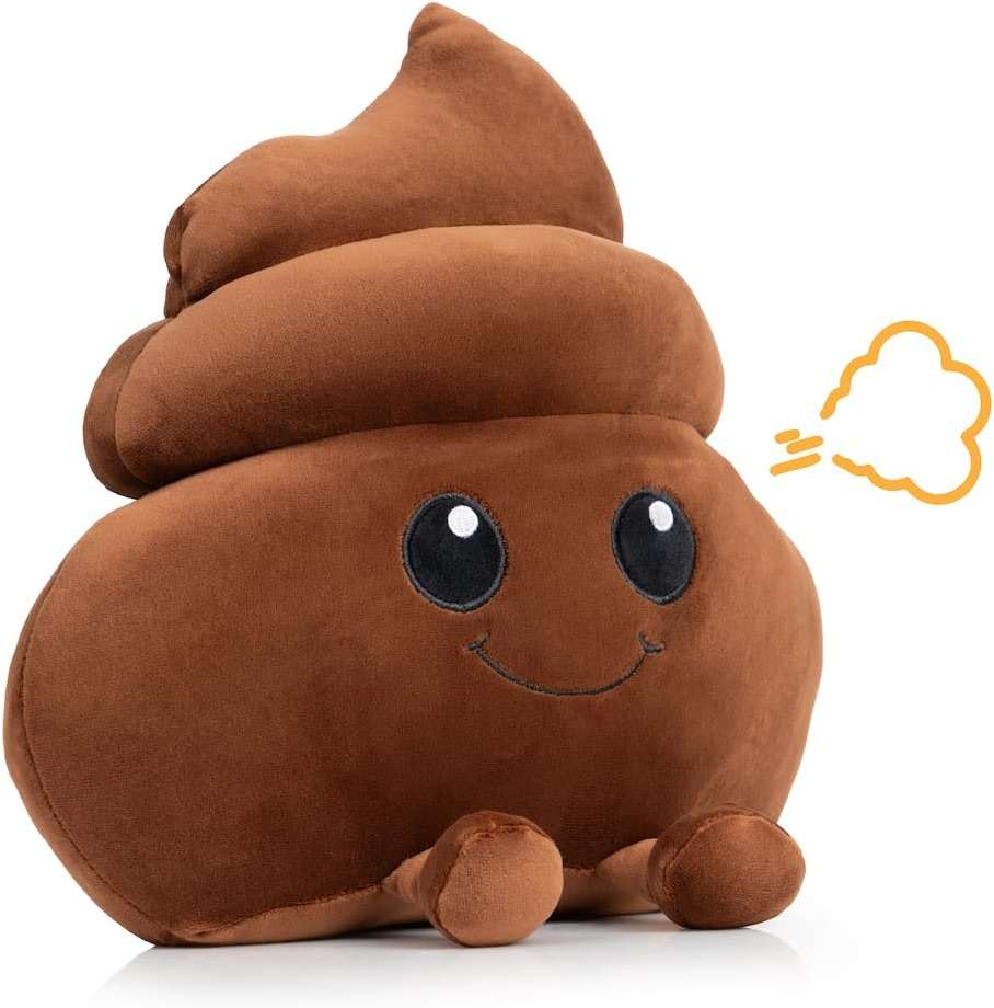 Twiddler Toys Poop Emoji Fart Noise Maker - Large 11” Plush Pillow Toy with 20 Hilarious Farting Sounds - Funny Gag Gift for Friends and Coworkers - Image 1