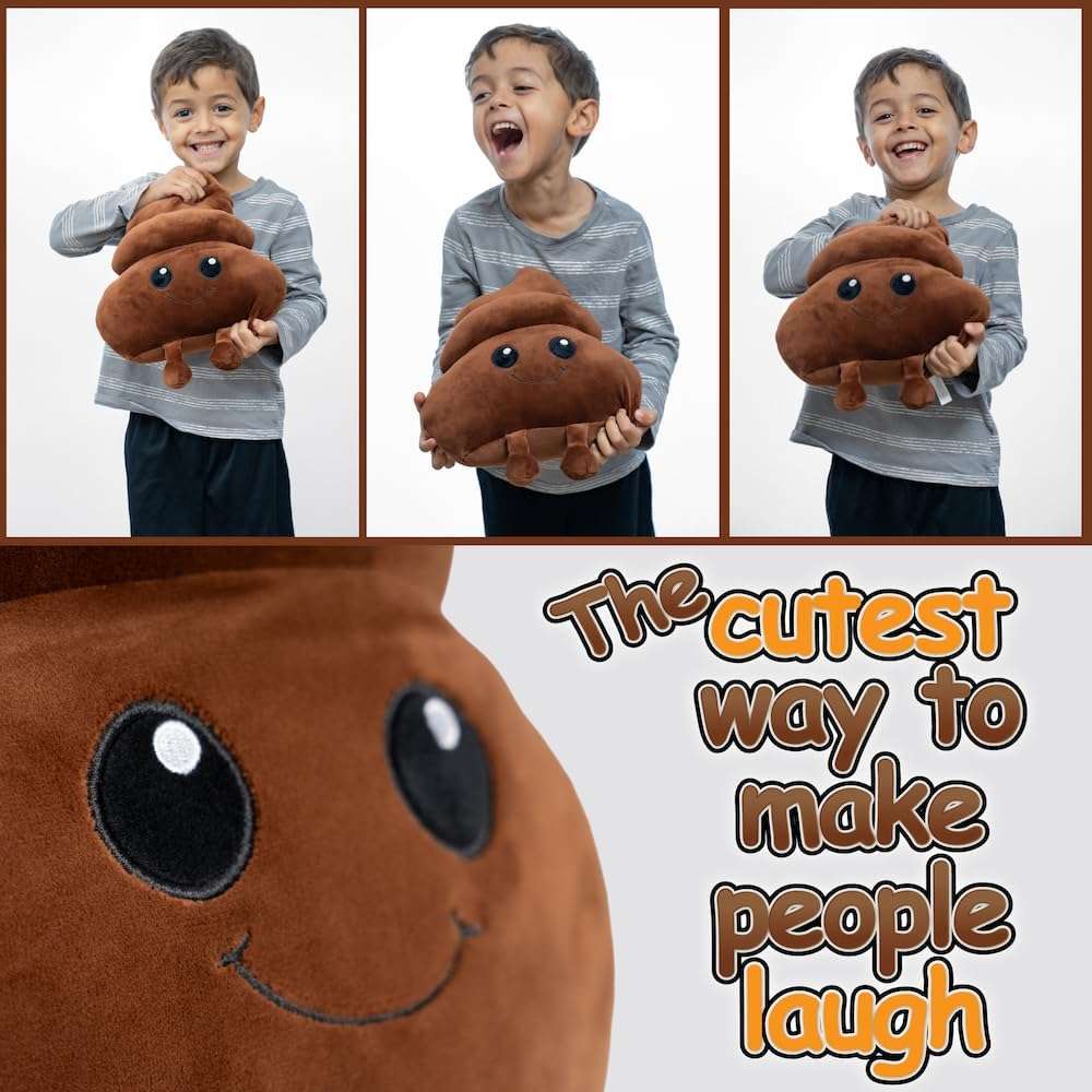 Twiddler Toys Poop Emoji Fart Noise Maker - Large 11” Plush Pillow Toy with 20 Hilarious Farting Sounds - Funny Gag Gift for Friends and Coworkers - Image 3