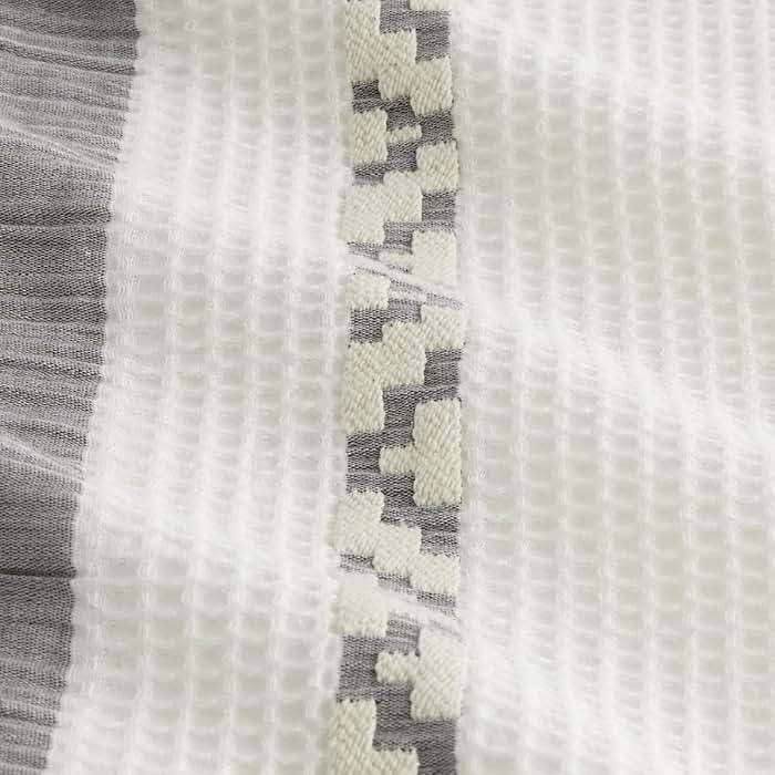 Bedsure Waffle Queen Comforter Set - Ivory Cotton Bedding Set for All Seasons, Stripe Fluffy Bed Set 3 Pieces with 1 Waffle Weave Comforter Queen Size and 2 Pillow Shams - Image 8