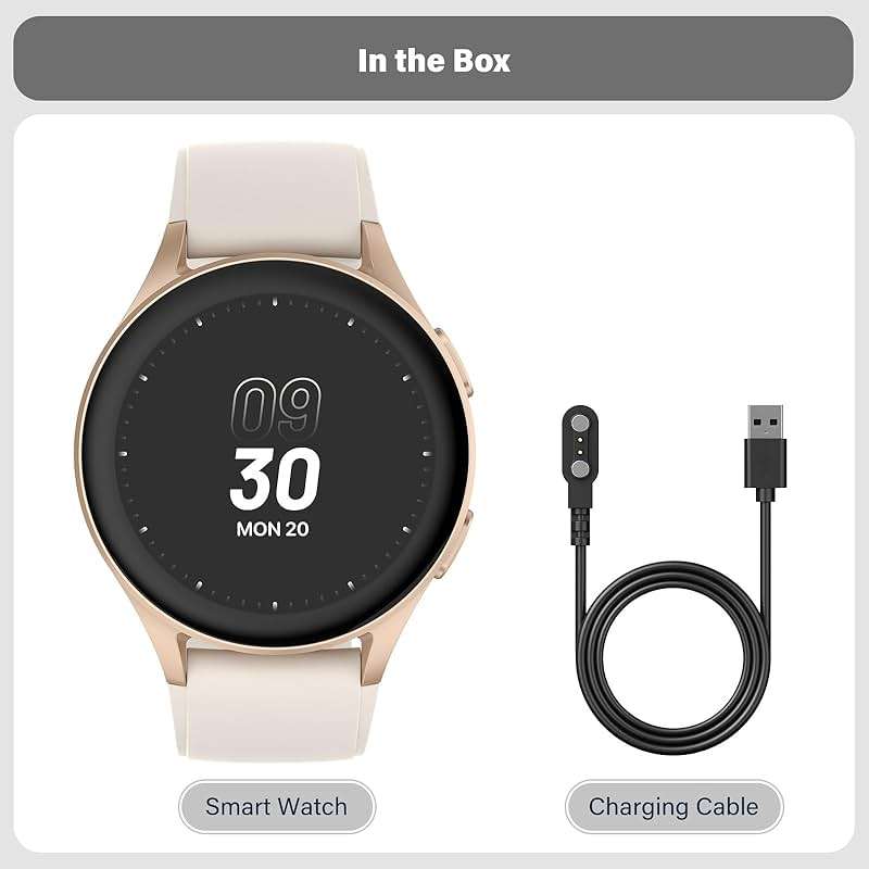 kececo Smartwatch, Built-in Alexa, GPS, VO2 Max, HRV, Blood Oxygen, Sleep Monitoring, Women's Health, Custom Reminders, Sports Tracking, 1.32" AMOLED, Compass, Altimeter (Bluetooth, Gold, 43mm) - Image 9