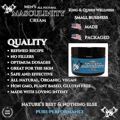 Masculinity Cream for Men – Herbal Vitality, Confidence & Daily Energy Support | Masculine Balance Blend 2 oz – King & Queen Wellness - Image 4