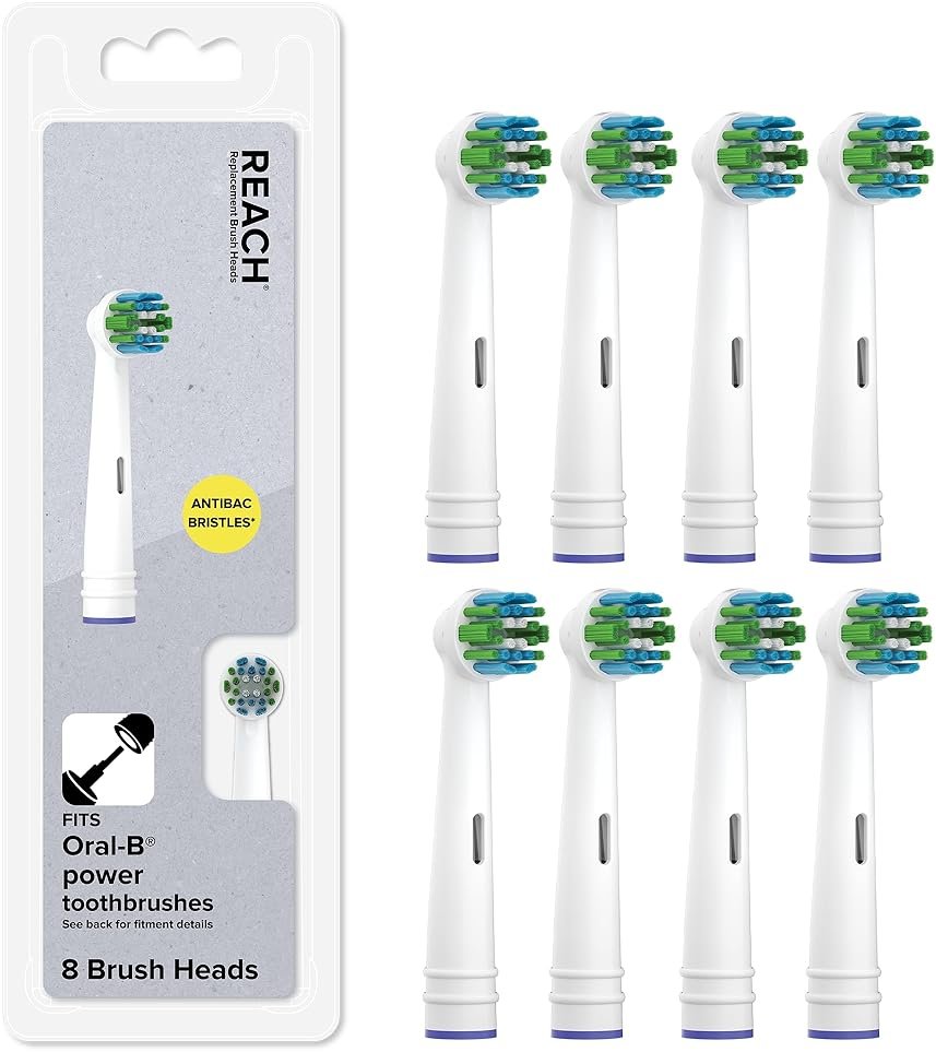 REACH Universal Replacement Toothbrush Heads, Fits Oral-B Electric Toothbrushes, 8 Count - Product Image