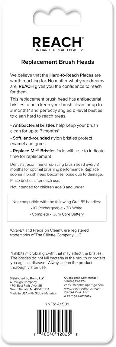 REACH Universal Replacement Toothbrush Heads, Fits Oral-B Electric Toothbrushes, 8 Count - Image 2