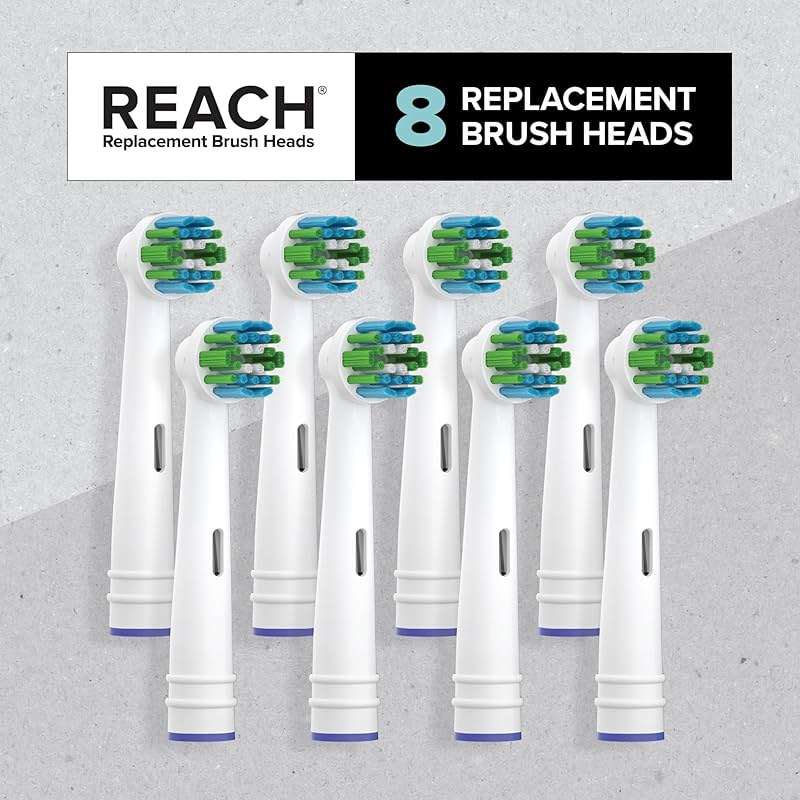 REACH Universal Replacement Toothbrush Heads, Fits Oral-B Electric Toothbrushes, 8 Count - Image 7