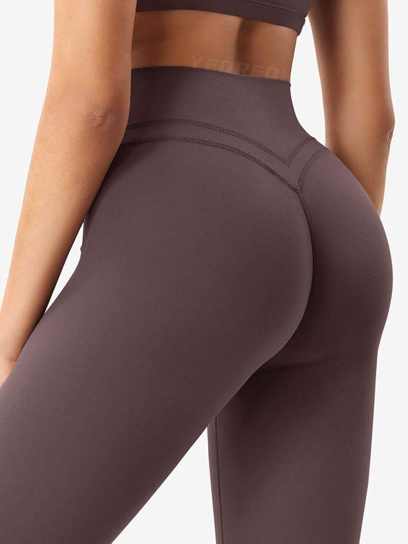 YEOREO Women's Workout Gym Leggings Julissa Hidden Scrunch Butt Sculpting Compression Mid Rise V Back Yoga Leggings 26" - Image 2