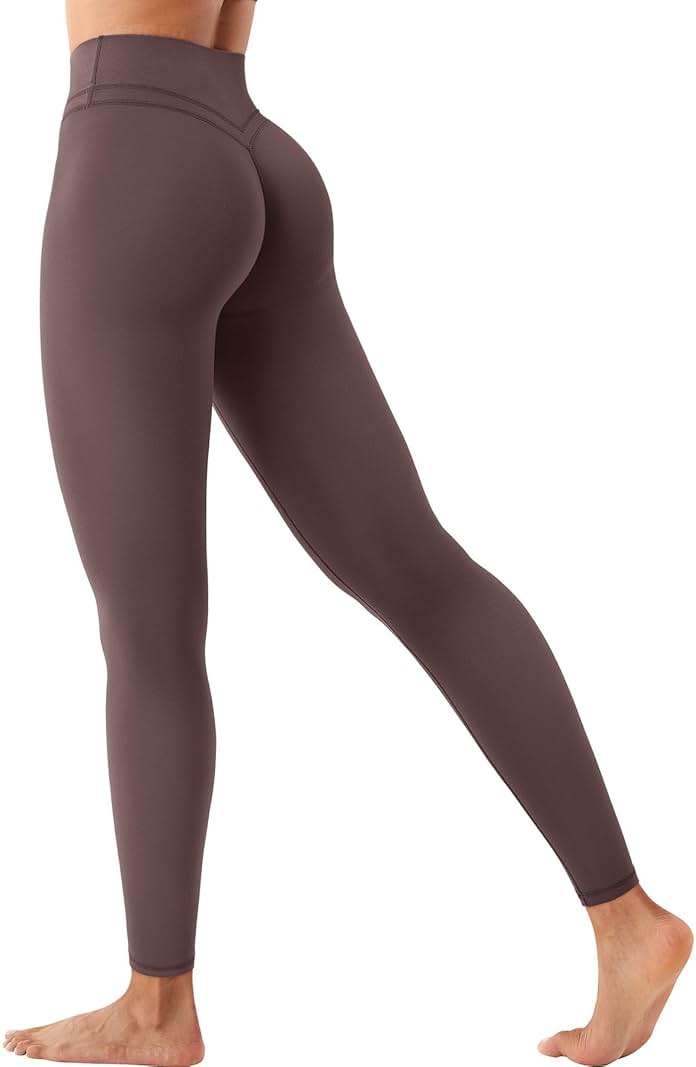 YEOREO Women's Workout Gym Leggings Julissa Hidden Scrunch Butt Sculpting Compression Mid Rise V Back Yoga Leggings 26" - Image 5