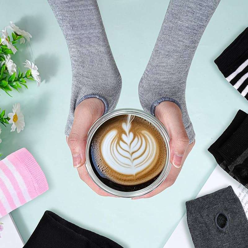 Tongcloud 6 Pairs Women Fingerless Gloves for Women Girls Winter Knitted Arm Warmers Gloves - Image 5