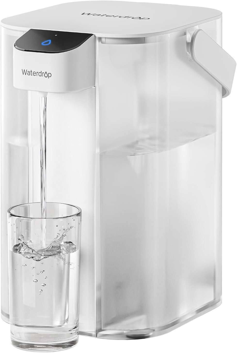 Waterdrop ED01W Electric Water Filter Pitcher, Reduce 99.6% of Lead and 45+ Impurities, 15-Cup 200-Gallon Capacity, Rechargeable Instant Dispenser, NSF/ANSI 42&53&401&372, Does not Lower TDS, White - Image 1