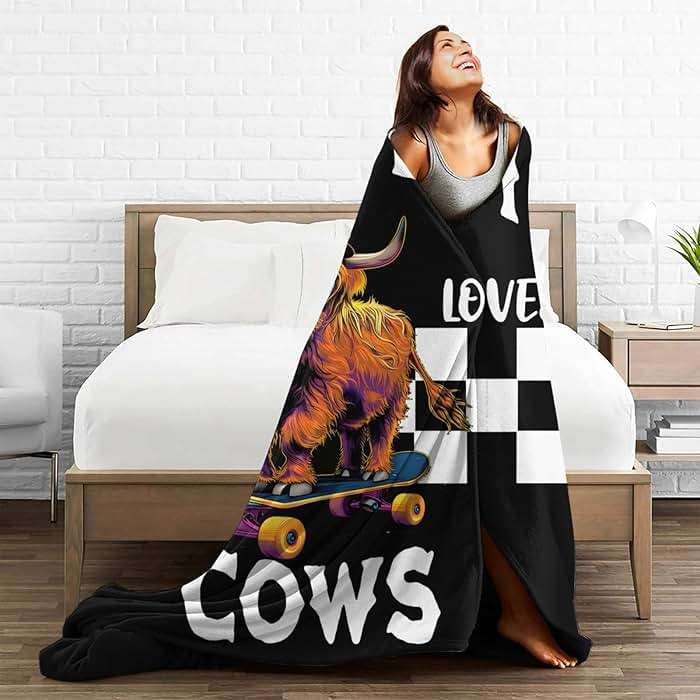 Just A Boy Who Love Cows Blanket Funny Highland Cows Decor Throw Blanket Gifts for Girls Boys Super Warm Soft Plush Fleece Flannel Cattle Blanket Couch Bedding Blanket for Adults Kids Women 50"X40" - Image 7