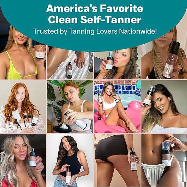 Self Tanner Tanning Mousse Kit - USA Made with Natural & Organic Ingredients, Tan Kit with Kabuki Brush & Mitt, Tanning Foam for Fake Tan, Non Toxic Sunless Tanner, Self Tanners Best Sellers - Image 6