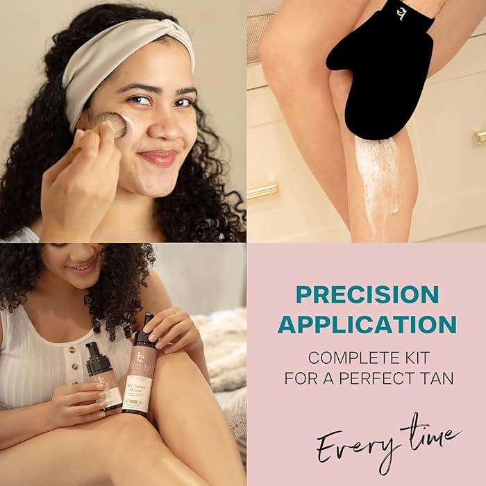 Self Tanner Tanning Mousse Kit - USA Made with Natural & Organic Ingredients, Tan Kit with Kabuki Brush & Mitt, Tanning Foam for Fake Tan, Non Toxic Sunless Tanner, Self Tanners Best Sellers - Image 8