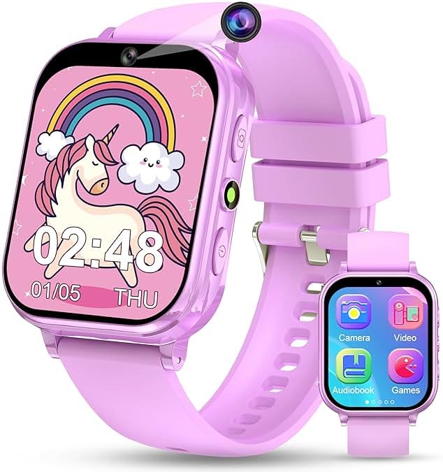 KALINCO Kids Smart Watch, 30+ Games Camera Video Pedometer Kids Watch, Music Player, Alarm, Audiostory, Torch, Step Counter, Educational Toys for Children Age 5-12 - Product Image