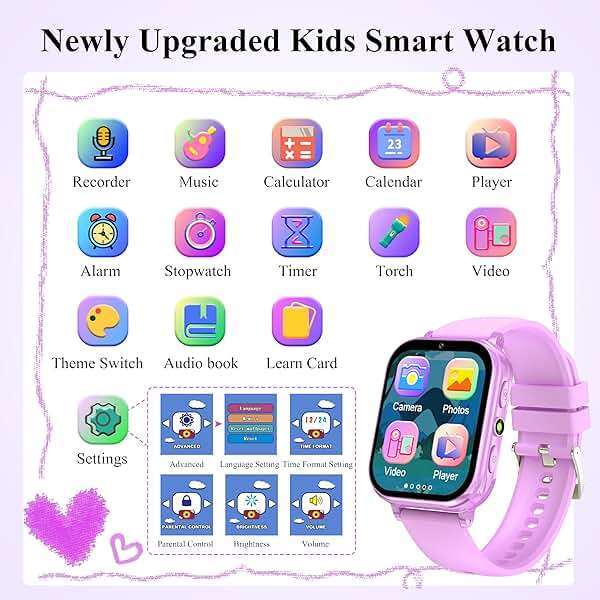 KALINCO Kids Smart Watch, 30+ Games Camera Video Pedometer Kids Watch, Music Player, Alarm, Audiostory, Torch, Step Counter, Educational Toys for Children Age 5-12 - Image 2