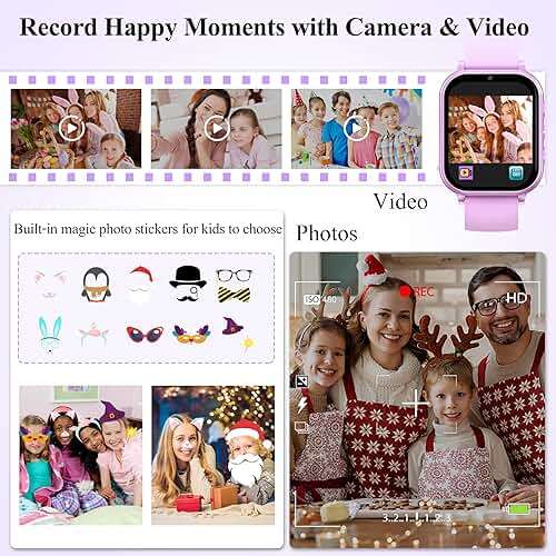 KALINCO Kids Smart Watch, 30+ Games Camera Video Pedometer Kids Watch, Music Player, Alarm, Audiostory, Torch, Step Counter, Educational Toys for Children Age 5-12 - Image 3