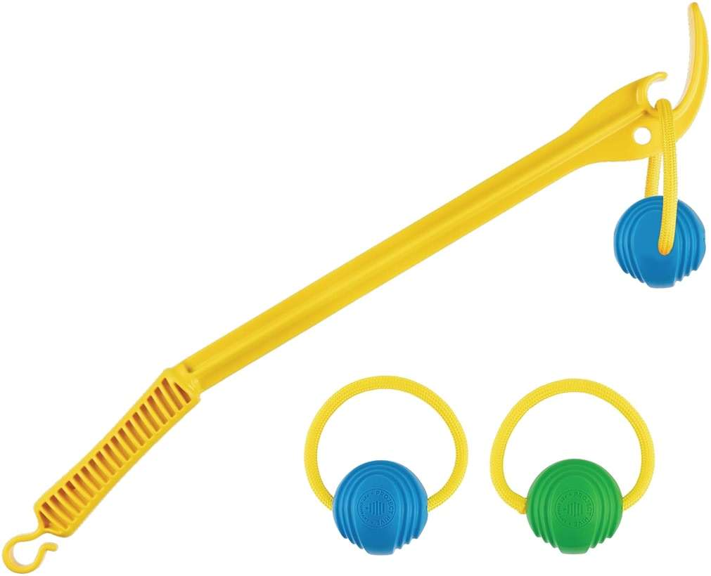 Project Hive Zoomer Stick | Dog Ball Thrower with Set of 2 Looped Dog Balls Included (Green and Blue) | Interactive Dog Toys for Both Land and Water | Balls for Dogs Perfect for Fetch and Tug Play - Image 1