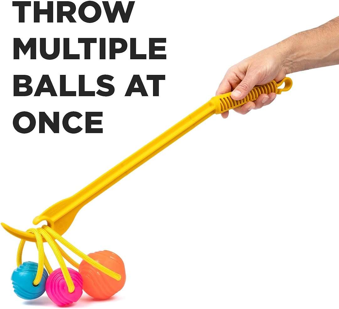 Project Hive Zoomer Stick | Dog Ball Thrower with Set of 2 Looped Dog Balls Included (Green and Blue) | Interactive Dog Toys for Both Land and Water | Balls for Dogs Perfect for Fetch and Tug Play - Image 7