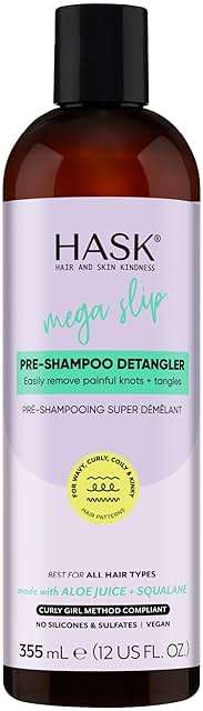 HASK Mega Slip Pre-Shampoo Detangler with Aloe Juice & Squalane for Wavy, Curly, Coily & Kinky Hair, Moisturizes, Adds Slip, Reduces Breakage, Vegan, Sulfate-Free, Cruelty-Free – 12 fl oz - Image 1