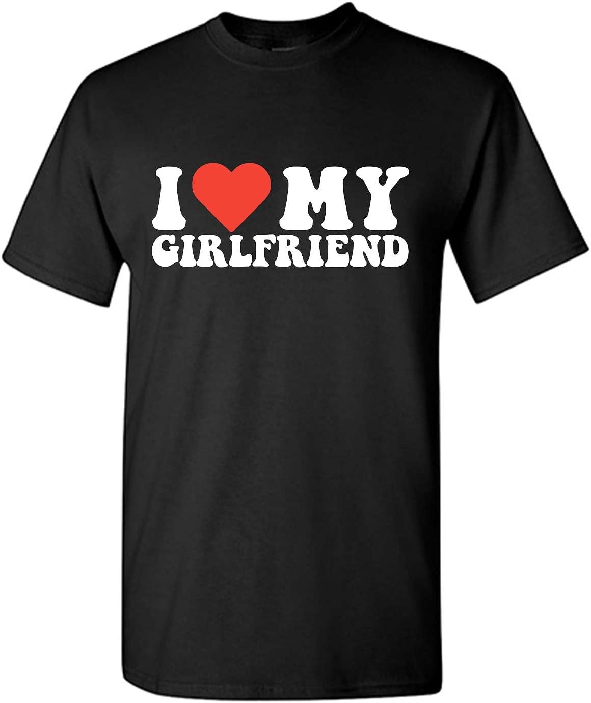 I Love My Girlfriend T Shirt for Men Heart Graphic T-Shirt Romantic Casual Novelty Valentine Tee Couples Clothing - Image 1