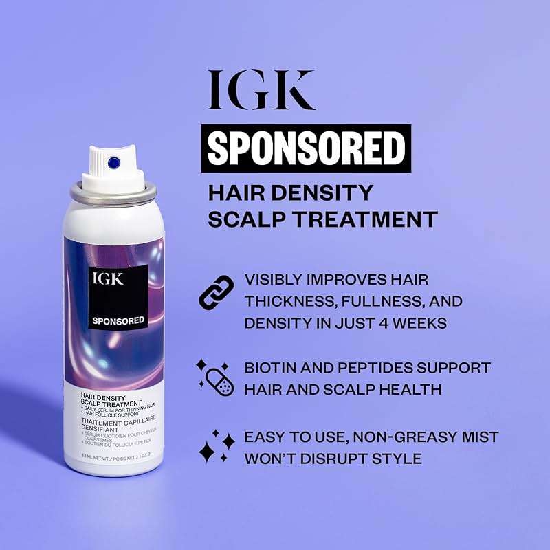 IGK SPONSORED Scalp Treatment for Hair Growth | Thickening Serum for Thinning Hair | Clinically Tested Mist for Hair Density and Volume | 2.1 Oz - Image 2