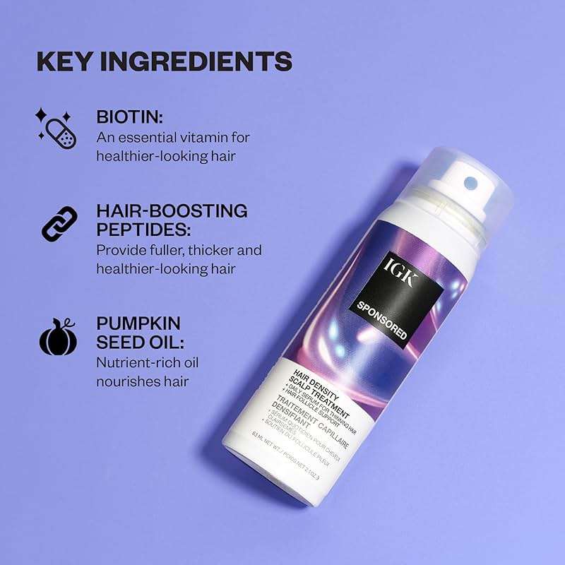 IGK SPONSORED Scalp Treatment for Hair Growth | Thickening Serum for Thinning Hair | Clinically Tested Mist for Hair Density and Volume | 2.1 Oz - Image 3