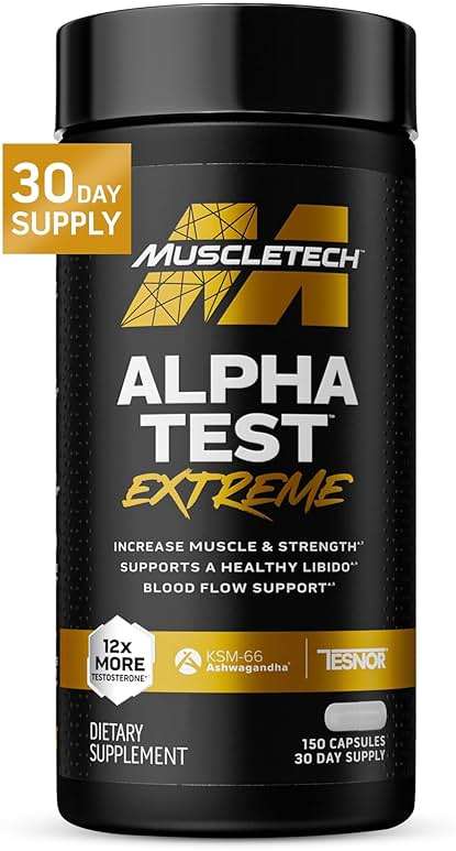 MuscleTech Testosterone Booster for Men, AlphaTest (150 Capsules) - Workout Testosterone Supplement for Men - Sports Nutrition Testosterone Booster for Endurance, Strength & Muscle Builder - Image 1