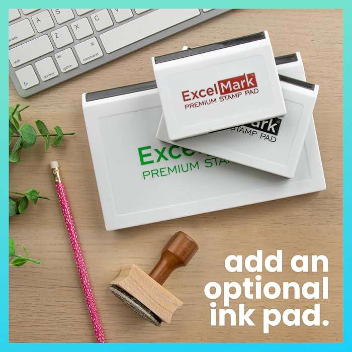 ExcelMark Custom Logo Stamp - Personalized Wood Rubber Stamp - Upload Your Own Image (2"x2") - Image 7