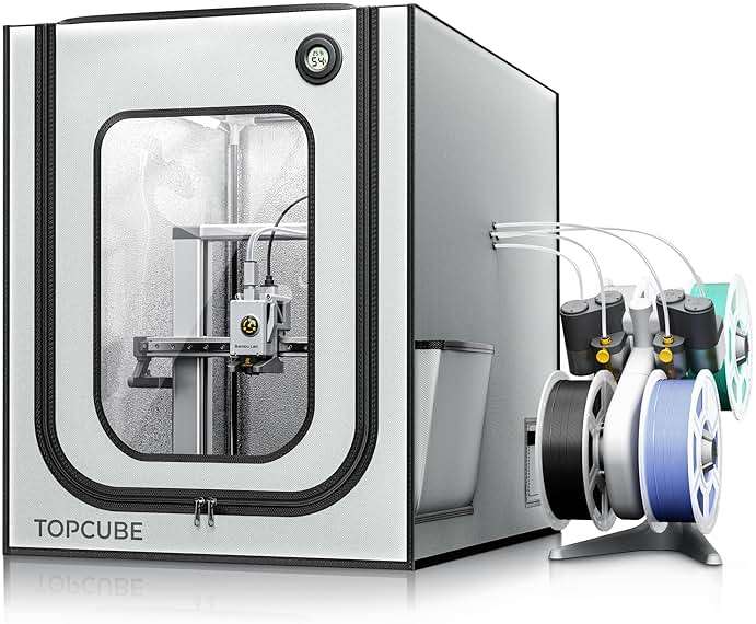 TOPCUBE 3D Printer Enclosure for Bambu Lab A1, Upgraded Large Size Enclosure with LED Light, Fireproof Waterproof Dustproof Noise Reduction Constant Temperature 3D Printer Cover, 580X670X670MM - Image 1