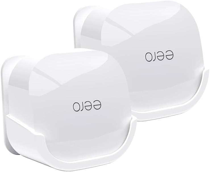 2Pack Wall Mount Holder for eero 6 Plus 6+ and eero 6 Router Mesh Wi-Fi System,Wall Mount Stand Bracket for eero 6 Plus and eero 6 tri-Band Mesh,Wall Bracket for eero 6+ Extender Router Wire Organizer - Image 2