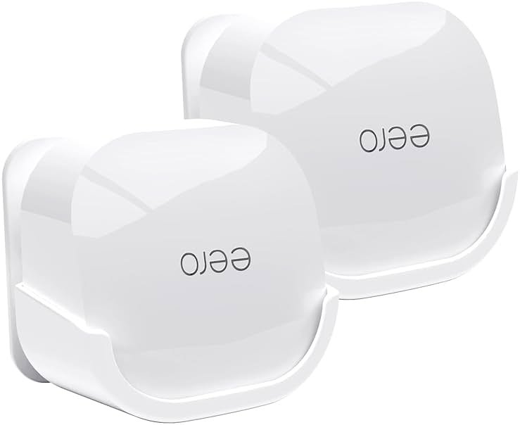 2Pack Wall Mount Holder for eero 6 Plus 6+ and eero 6 Router Mesh Wi-Fi System,Wall Mount Stand Bracket for eero 6 Plus and eero 6 tri-Band Mesh,Wall Bracket for eero 6+ Extender Router Wire Organizer - Product Image