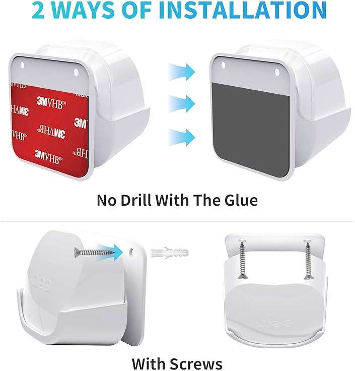 2Pack Wall Mount Holder for eero 6 Plus 6+ and eero 6 Router Mesh Wi-Fi System,Wall Mount Stand Bracket for eero 6 Plus and eero 6 tri-Band Mesh,Wall Bracket for eero 6+ Extender Router Wire Organizer - Image 6