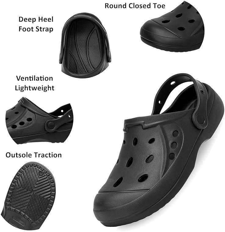 Alpine Swiss Mens Clogs Lightweight Slip On Mules Water Sandals Comfort Gardening Shoes - Image 2