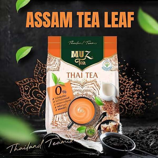 MuzTea Thai Tea Mix Milk Tea Powder 3 in 1 Instant Thai Tea Drink Packets Authentic Assam Tea Leaves For Hot Ice Tea, No Artificial Color 15 Sachets (Thai Milk Tea) - Image 7