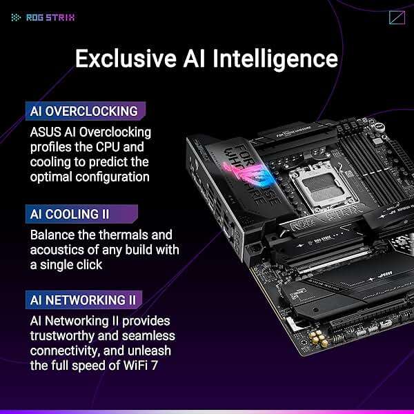 ASUS ROG Strix X870E-E Gaming WiFi AMD AM5 X870 ATX Motherboard 18+2+2 Power Stages, Dynamic OC Switcher, Core Flex, DDR5 AEMP, WiFi 7, 5X M.2, PCIe® 5.0, Q-Release Slim, USB4®, AI OCing & Networking - Image 2