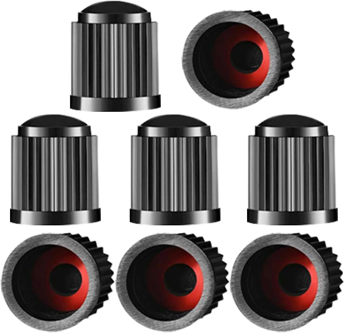 KITUREK Tire Valve Dust Covers, Automotive Tire Valve Stem Caps with O Rubber Ring, Car Air Caps Stem Covers, Universal Plastic Tire Caps for Bicycles, Cars, Trucks and Motorcycles (Black, 8PCS) - Image 1