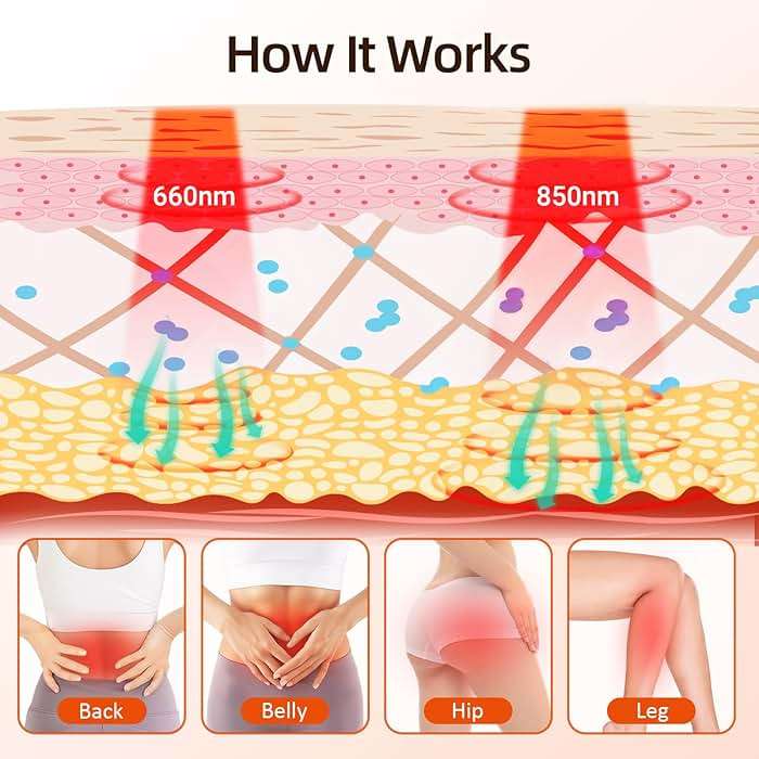 Comfytemp Red Light Therapy Pad for Body, Wearable Near Infrared Light Wrap, 660nm & 850nm Light Pad for Back Joint Muscle, Gifts for Mom Women Men, 24’’ x 12’’ - Image 7