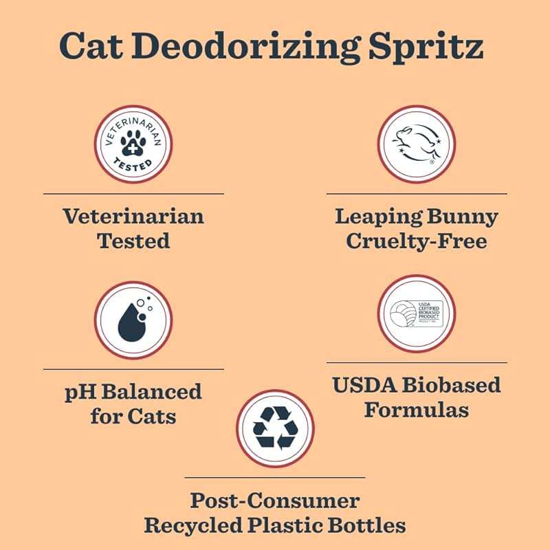 MRS. MEYER'S Clean Day Cat Deodorizing Spray, White Peach Scent, 8oz - Image 7