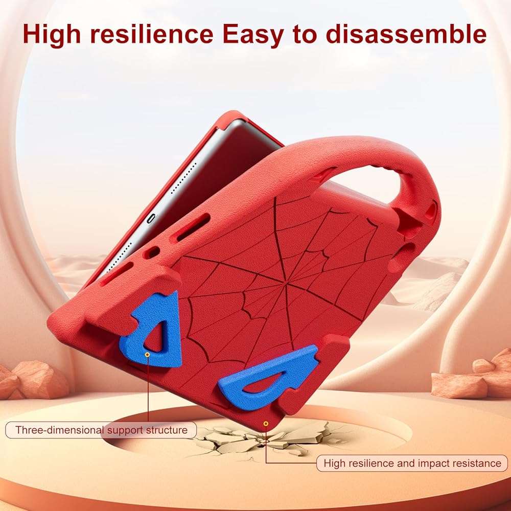 LKOOZO Kids Case for iPad 9th/8th/7th Generation (iPad 10.2 inch 2021/2020/2019), Shockproof Case with Screen Protector (Red) - Image 4