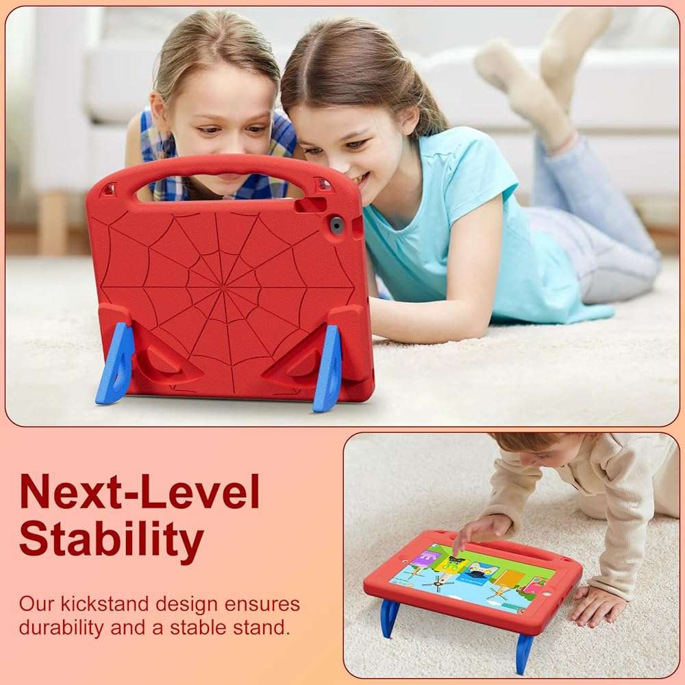 LKOOZO Kids Case for iPad 9th/8th/7th Generation (iPad 10.2 inch 2021/2020/2019), Shockproof Case with Screen Protector (Red) - Image 5