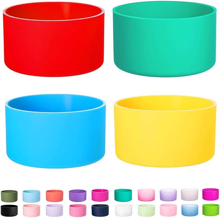 4-Pack Silicone Boots for Stanley Cup 40oz 30oz, Tumbler Bottom Protector Accessories for Stanley Quencher H2.0 & IceFlow, Non-Slip Rubber Bumper, Noise Reducing & Scratch Guard for Car, Office, Gym - Image 1