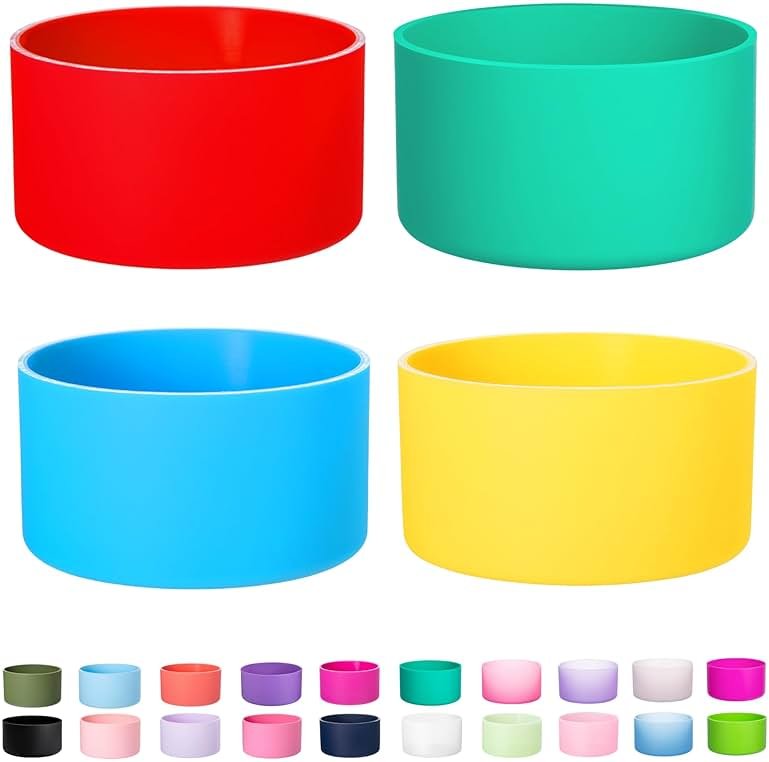 4-Pack Silicone Boots for Stanley Cup 40oz 30oz, Tumbler Bottom Protector Accessories for Stanley Quencher H2.0 & IceFlow, Non-Slip Rubber Bumper, Noise Reducing & Scratch Guard for Car, Office, Gym - Product Image