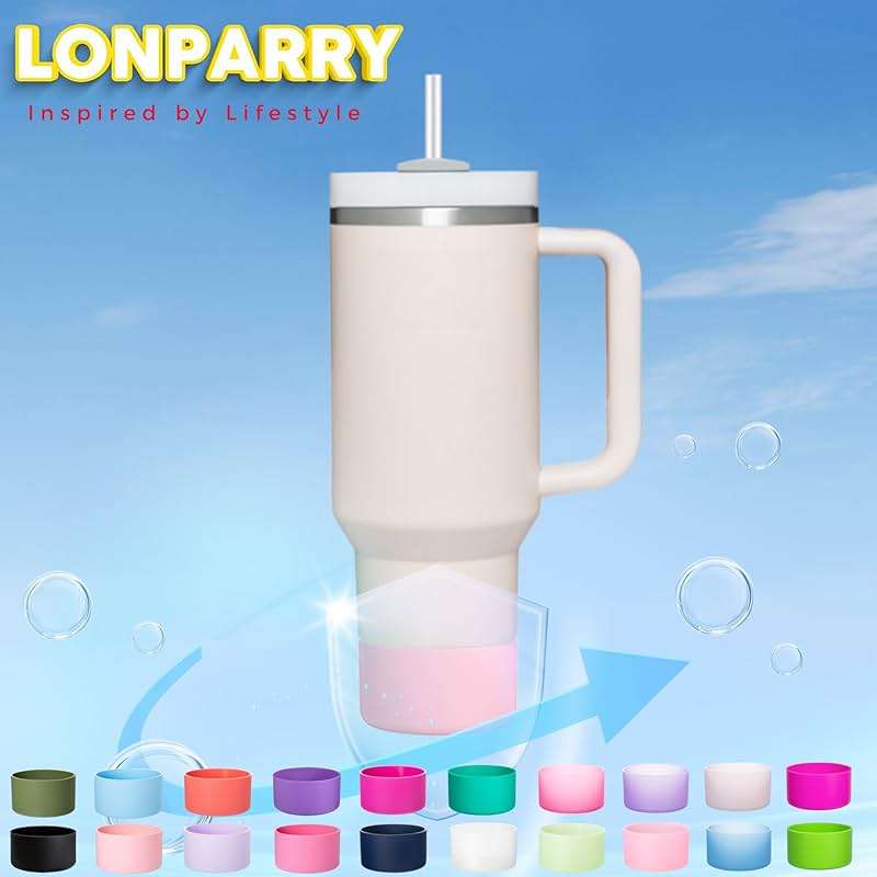 4-Pack Silicone Boots for Stanley Cup 40oz 30oz, Tumbler Bottom Protector Accessories for Stanley Quencher H2.0 & IceFlow, Non-Slip Rubber Bumper, Noise Reducing & Scratch Guard for Car, Office, Gym - Image 6
