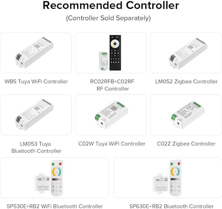 BTF-LIGHTING FCOB CCT COB LED Strip Tunable 2700K-6500K DC24V 16.4FT 640LED/m CRI 90+ Flexible High Density Dimmable LED Light Black PCB for Bedroom Indoor Decor(No Adapter or Controller) - Image 5