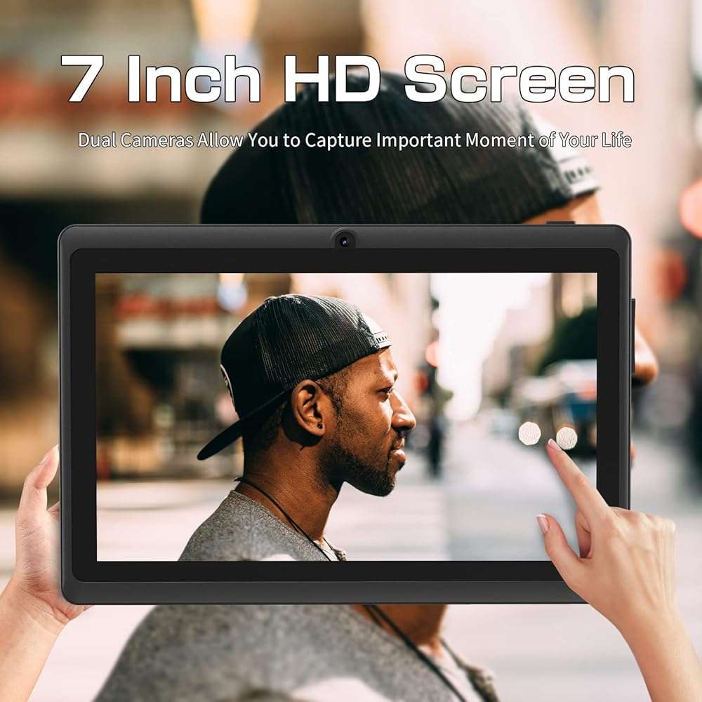 NEWISION 7 Inch Tablet with Case, Quad Core Android Tablets, 4GB RAM 32GB ROM 512GB Expand, 1024x600 IPS HD Display, 3500mAh,Dual Camera, USB C Tablet PC (Black) - Image 5