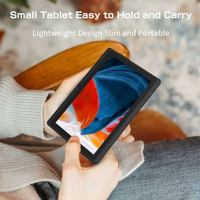 NEWISION 7 Inch Tablet with Case, Quad Core Android Tablets, 4GB RAM 32GB ROM 512GB Expand, 1024x600 IPS HD Display, 3500mAh,Dual Camera, USB C Tablet PC (Black) - Image 7