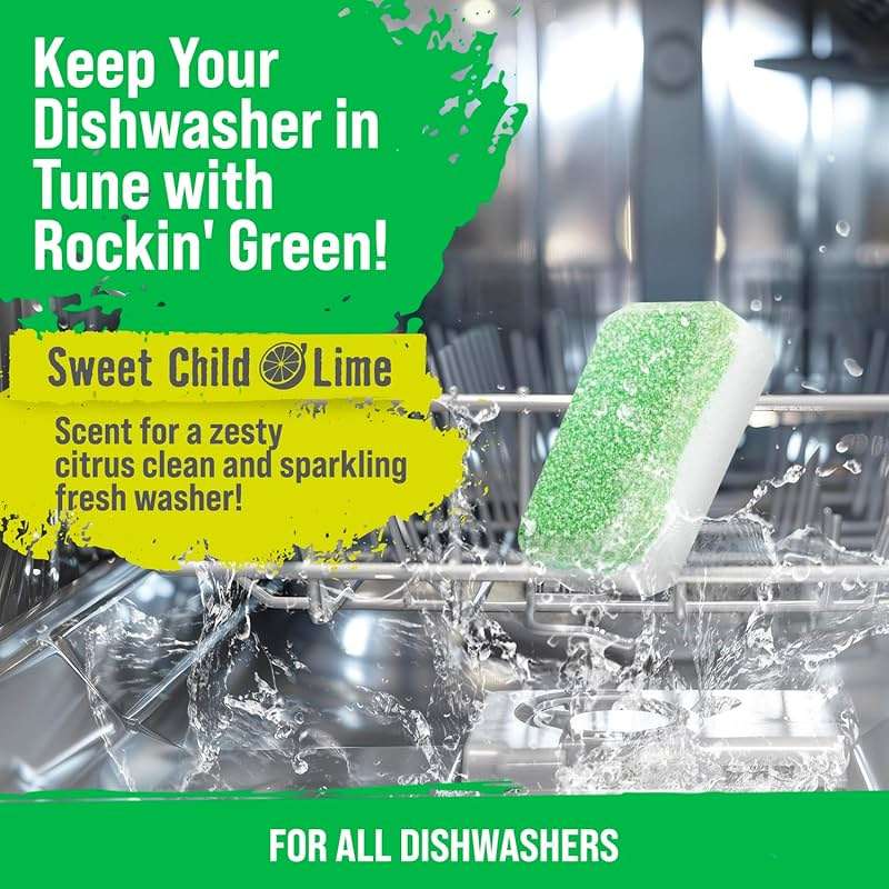 Rockin' Green Deep Cleaning and Deodorizing Tablets for Dishwashers, Washing Machines, and Garbage Disposals, Removes Odor and Residue (Dishwasher Cleaning Tablets, 8 Pack) - Image 7