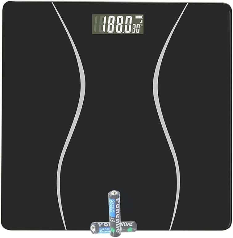 Scale for Body Weight, Digital Bathroom Scale, Weight Scales for People,Body Scale,Black,Max:400LB/180KG,2 Weighing Units: LB/KG - Image 1