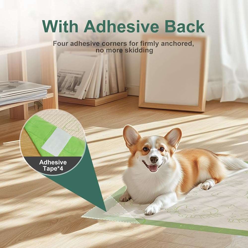 Dog Pee Pads with Adhesive Strips 50Count, 19"X30" Extra Large Disposable Pee Pads for Dogs, Non-Slip Puppy Training Pads for Crate/Cage/Carrier - Image 3