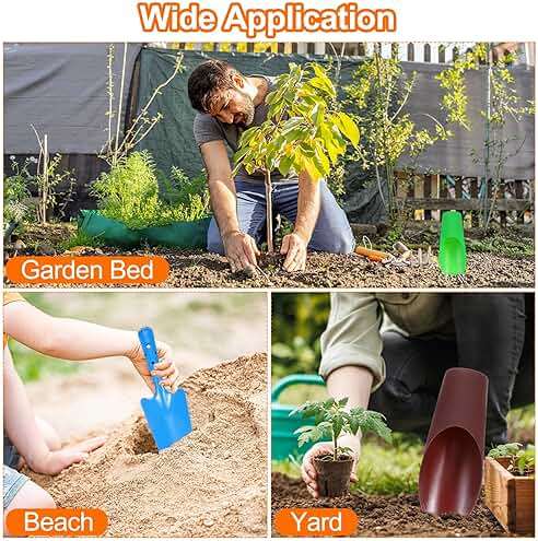 HARFINGTON Bonsai Soil Scoop 6.3" x 1.8" Plastic Colorful Mini Garden Shovel Cultivation Digging Transplanting Tools for Plant Flower Succulent Coffee Beans, Black - Image 6