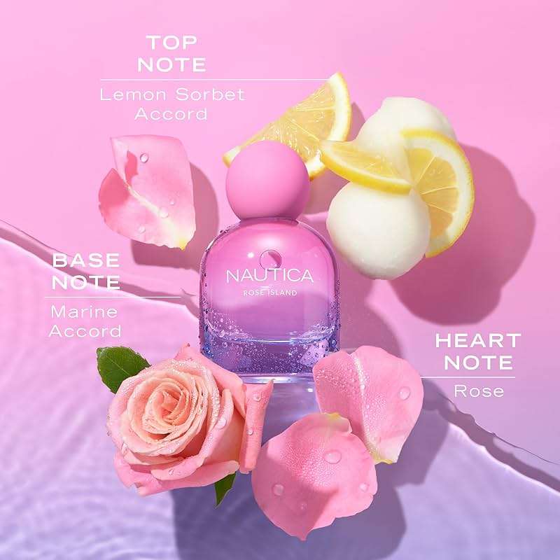 Nautica for Her Rose Island Eau De Parfum, 1.6 Fl Oz (Pack of 1), Notes of Lemon, Rose, and Musk, Women's Fragrance, Long Lasting, Mood-Boosting Fragrance, Vegan Formula - Image 2