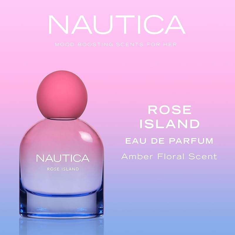 Nautica for Her Rose Island Eau De Parfum, 1.6 Fl Oz (Pack of 1), Notes of Lemon, Rose, and Musk, Women's Fragrance, Long Lasting, Mood-Boosting Fragrance, Vegan Formula - Image 3